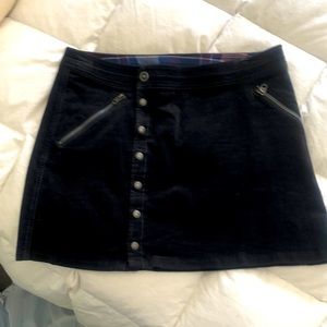 KUHL Corduroy Mini Skirt Zippers and Snaps Cotton Stretch Blue Women's Size 8